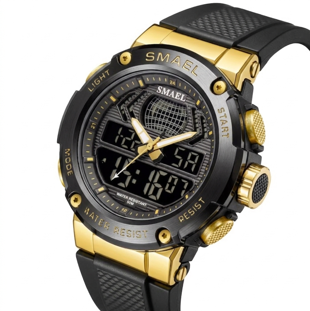 Relógio Masculino Smael AnaDigi 8032 Dourado