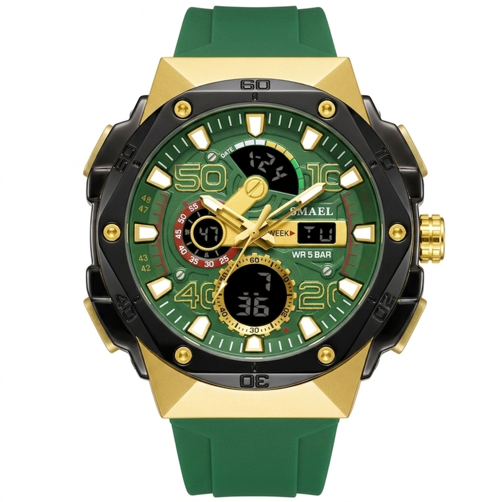 Relógios Digitais LED Masculinos SMAEL 8113, Luminosos, à Prova d'Água