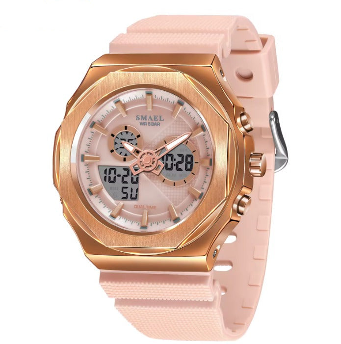 Relógio Feminino SMAEL 8102 à Prova D'Água e Luminoso
