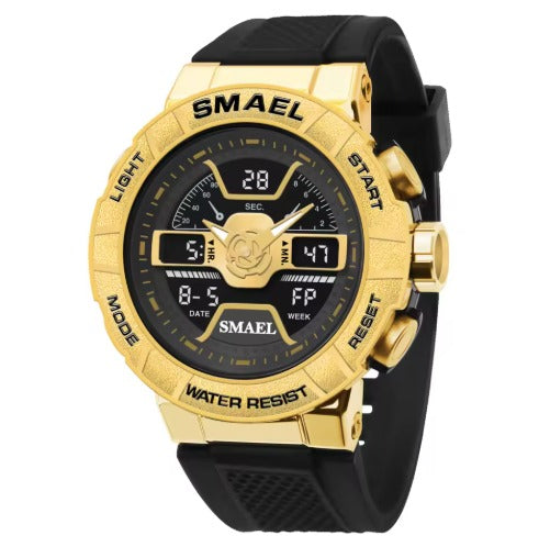 Relógio de Luxo SMAEL 8067 Relógios Masculinos em Aço Inoxidável à Prova d'Água Relógio Digital Quartz