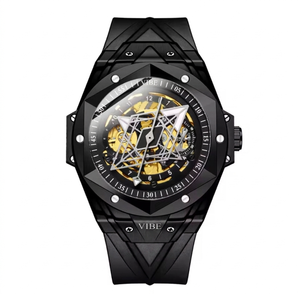 Relógio Mecânico Automático Masculino ELITE com Caixa de Liga e Pulseira de Silicone, à Prova d'Água 30M, Relógio Esportivo