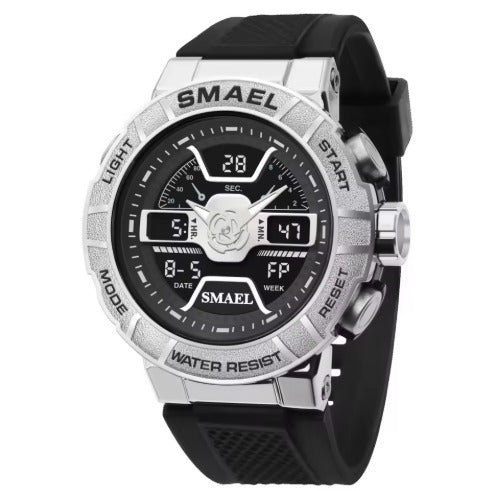 Relógio de Luxo SMAEL 8067 Relógios Masculinos em Aço Inoxidável à Prova d'Água Relógio Digital Quartz
