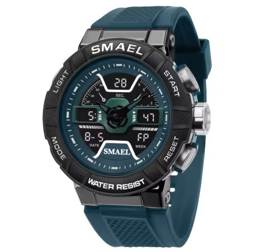 Relógio de Luxo SMAEL 8067 Relógios Masculinos em Aço Inoxidável à Prova d'Água Relógio Digital Quartz
