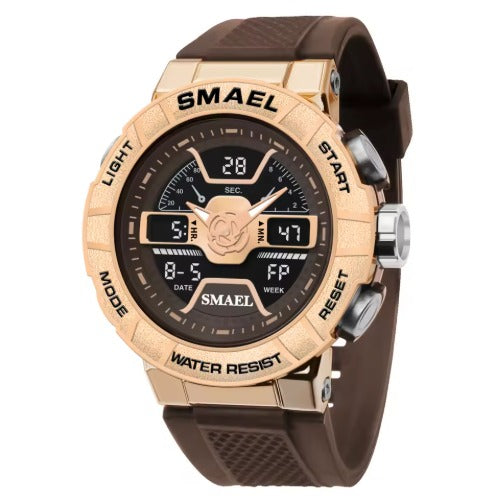 Relógio de Luxo SMAEL 8067 Relógios Masculinos em Aço Inoxidável à Prova d'Água Relógio Digital Quartz